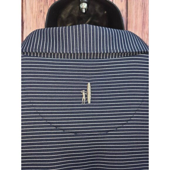Johnnie-O Mens XL Navy Blue Striped Polo Shirt - Picture 7 of 8